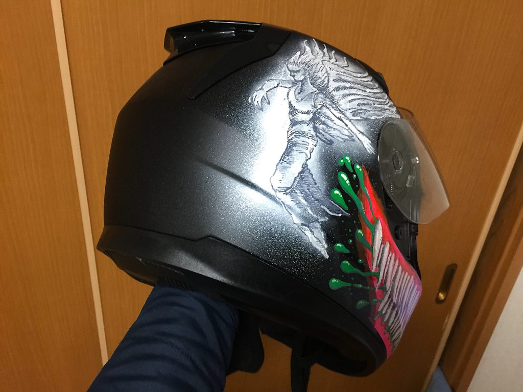 ヘルメット塗装 ペイント しちゃいました カズのぼちぼちバイク日和